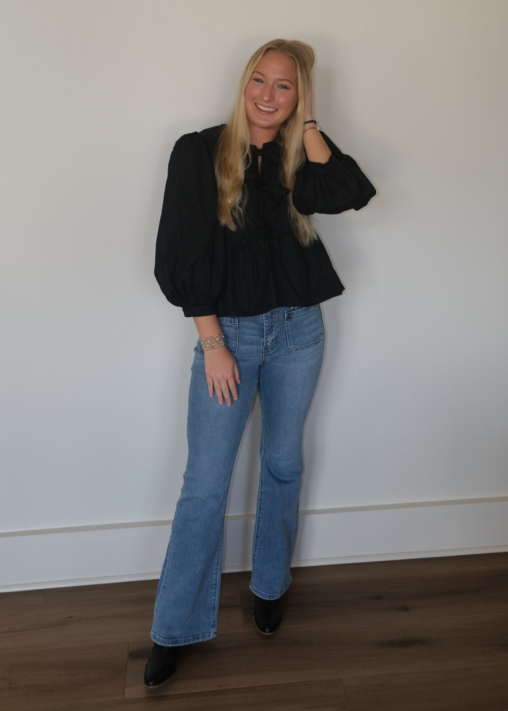 Black Bow Blouse