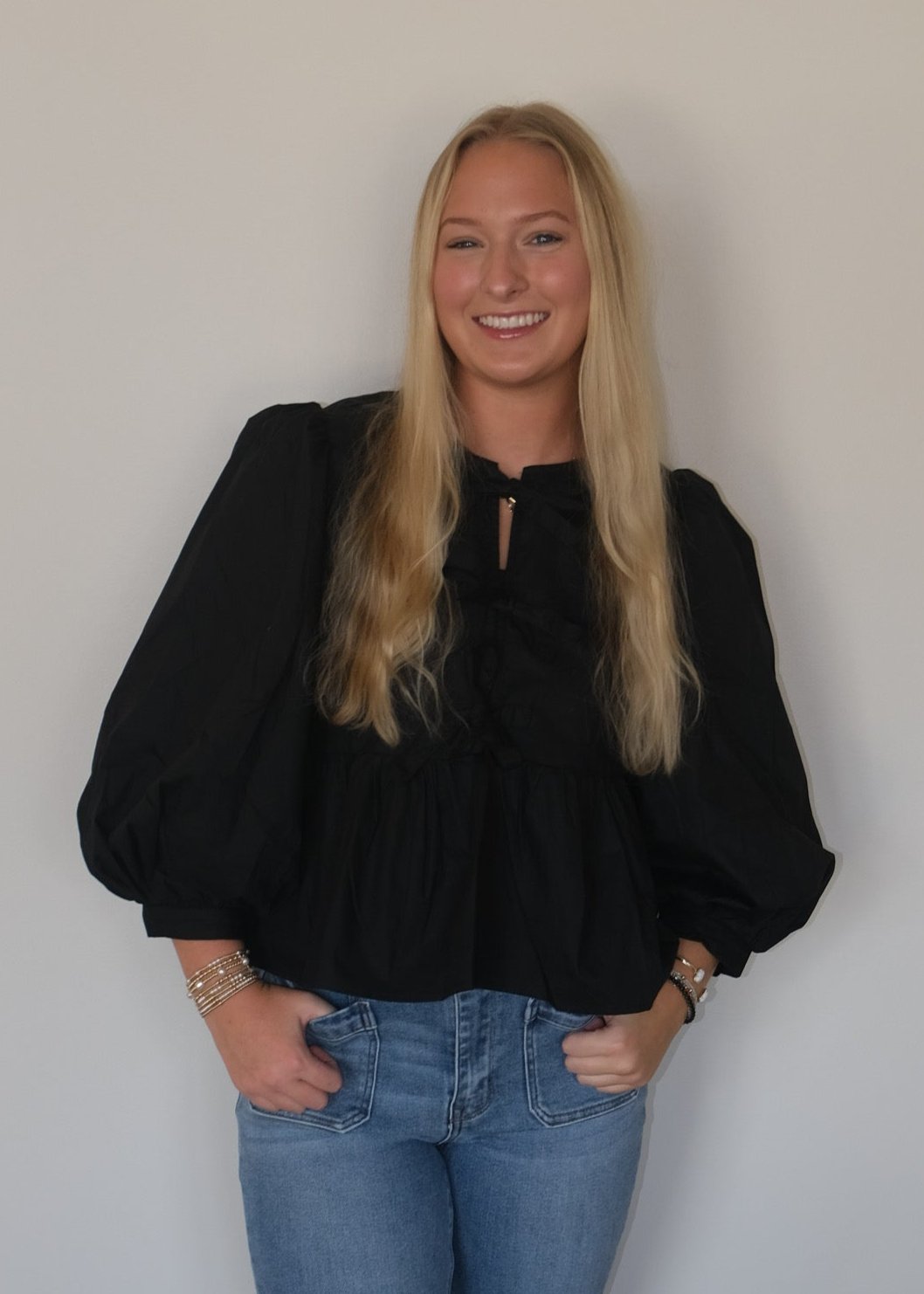Black Bow Blouse