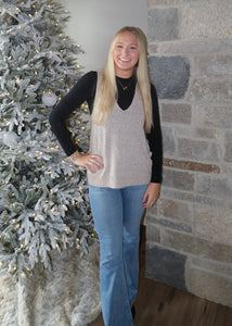 Knitted V-Neck Pullover with Pockets