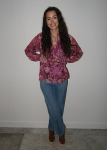 Maroon Floral Blouse