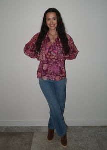 Maroon Floral Blouse