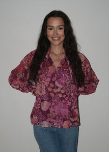 Maroon Floral Blouse