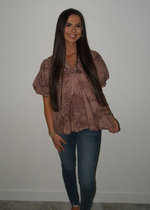 Latte Patterned Blouse