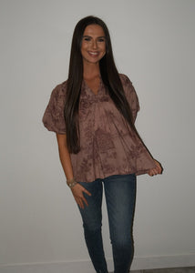 Latte Patterned Blouse
