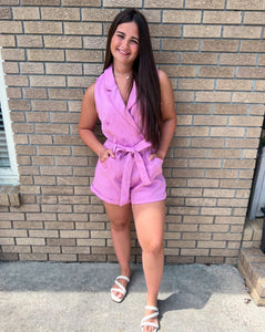 Pink Stitch Romper