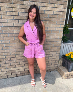 Pink Stitch Romper