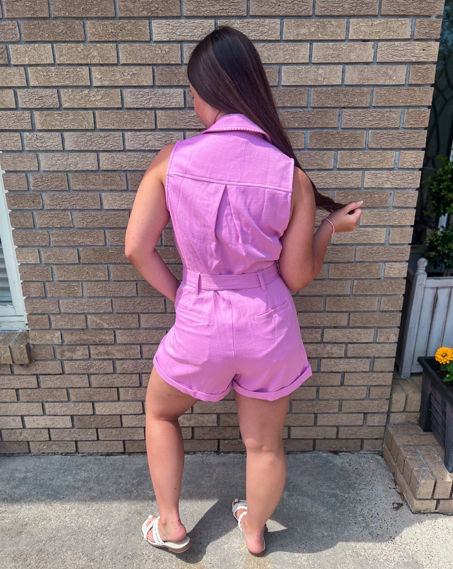 Pink Stitch Romper