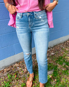 High Rise Slim Straight Jeans