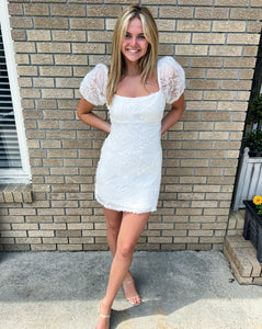Puff Sleeve Mesh Dress