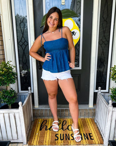 Denim Tie Top