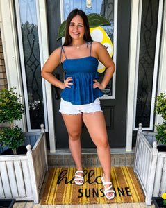 Denim Tie Top