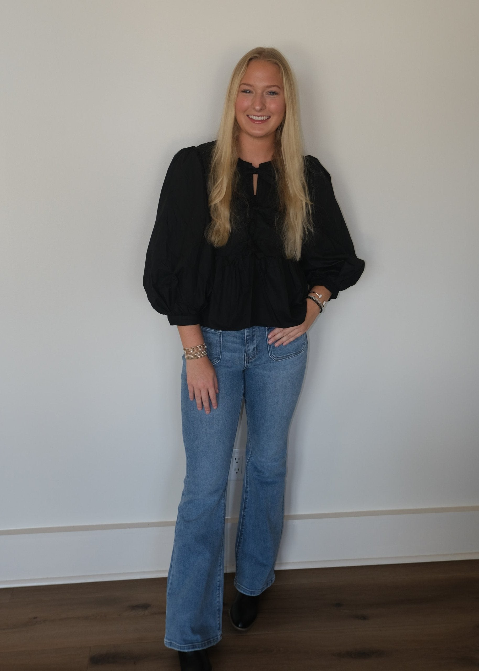 Black Bow Blouse