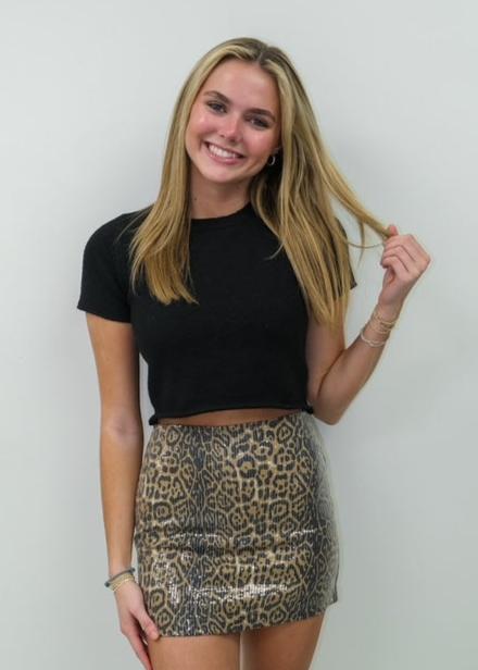 Black Cropped Sweater Top