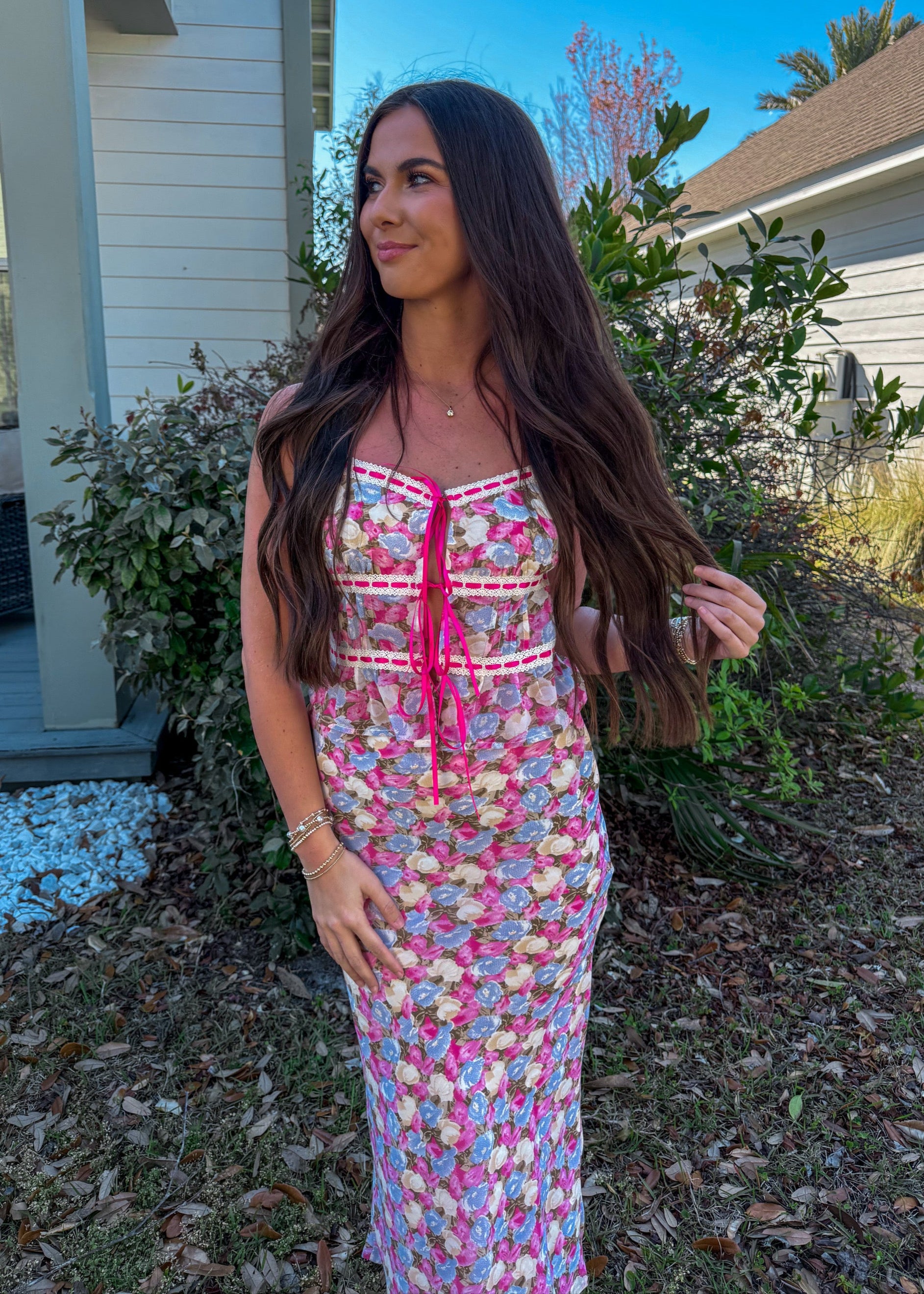Floral Lace Lined Set