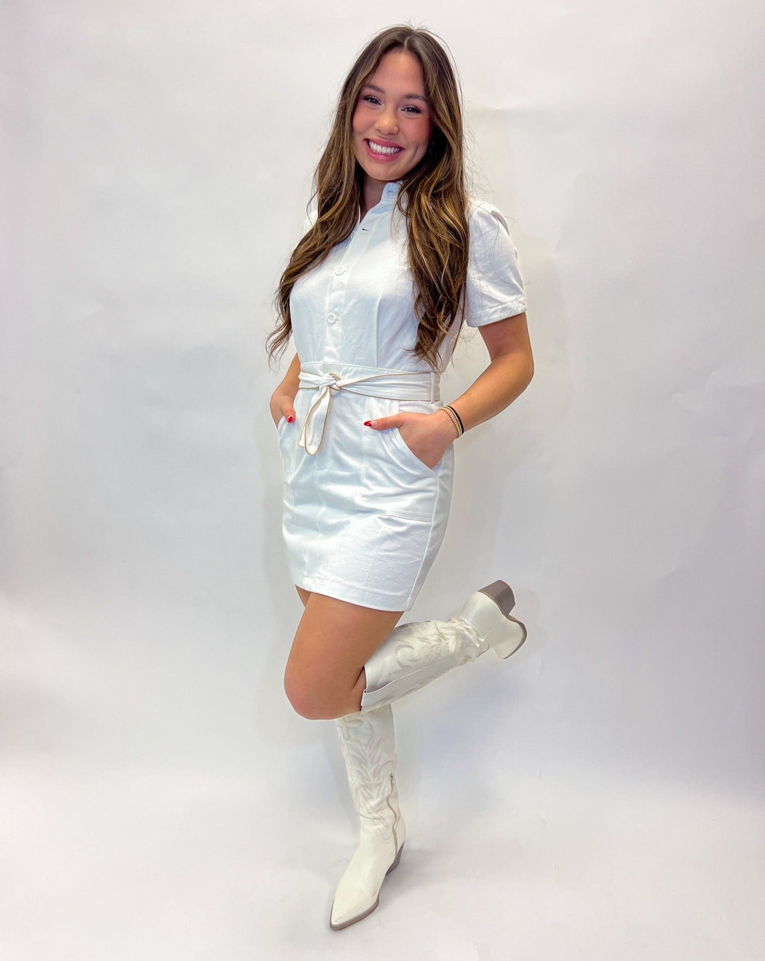 White Utility Dress