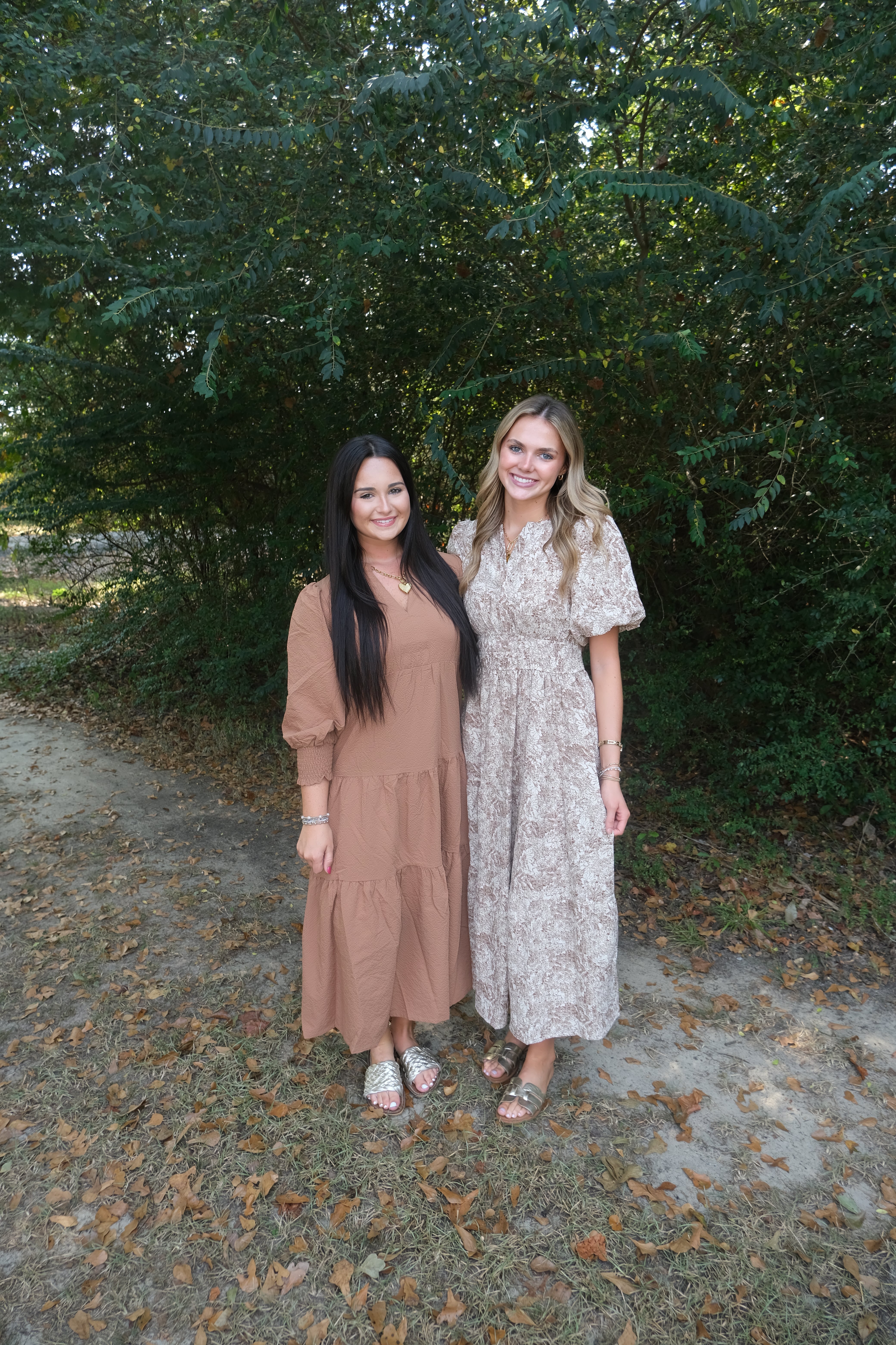 Mocha Puff Sleeve Maxi Dress