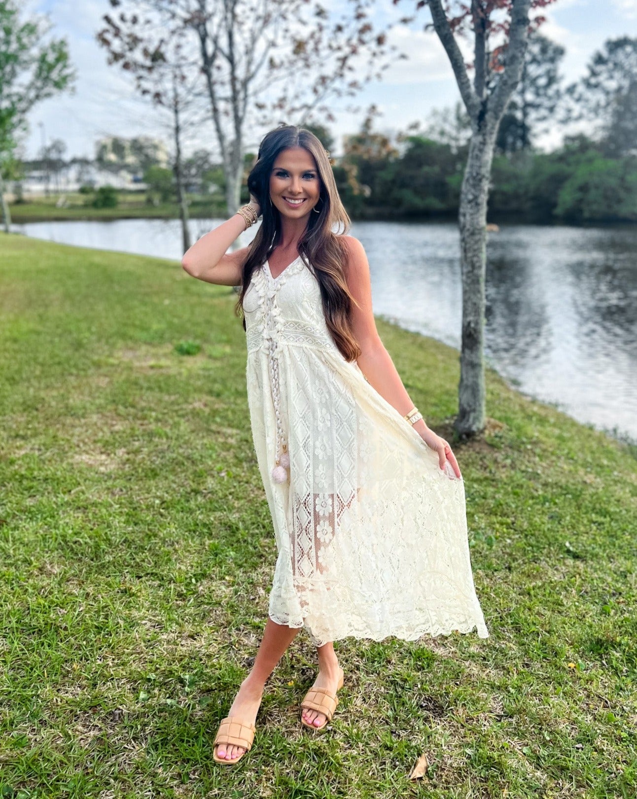 Summer Lace Swing Maxi Dress