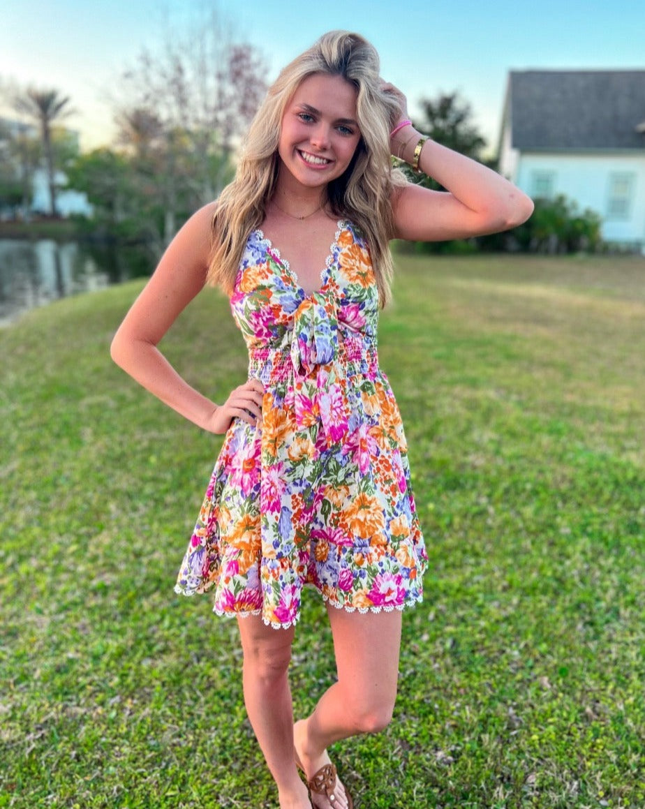 Spring Flower Mini Dress