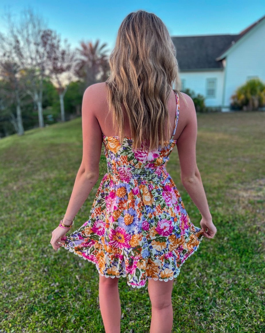 Spring Flower Mini Dress