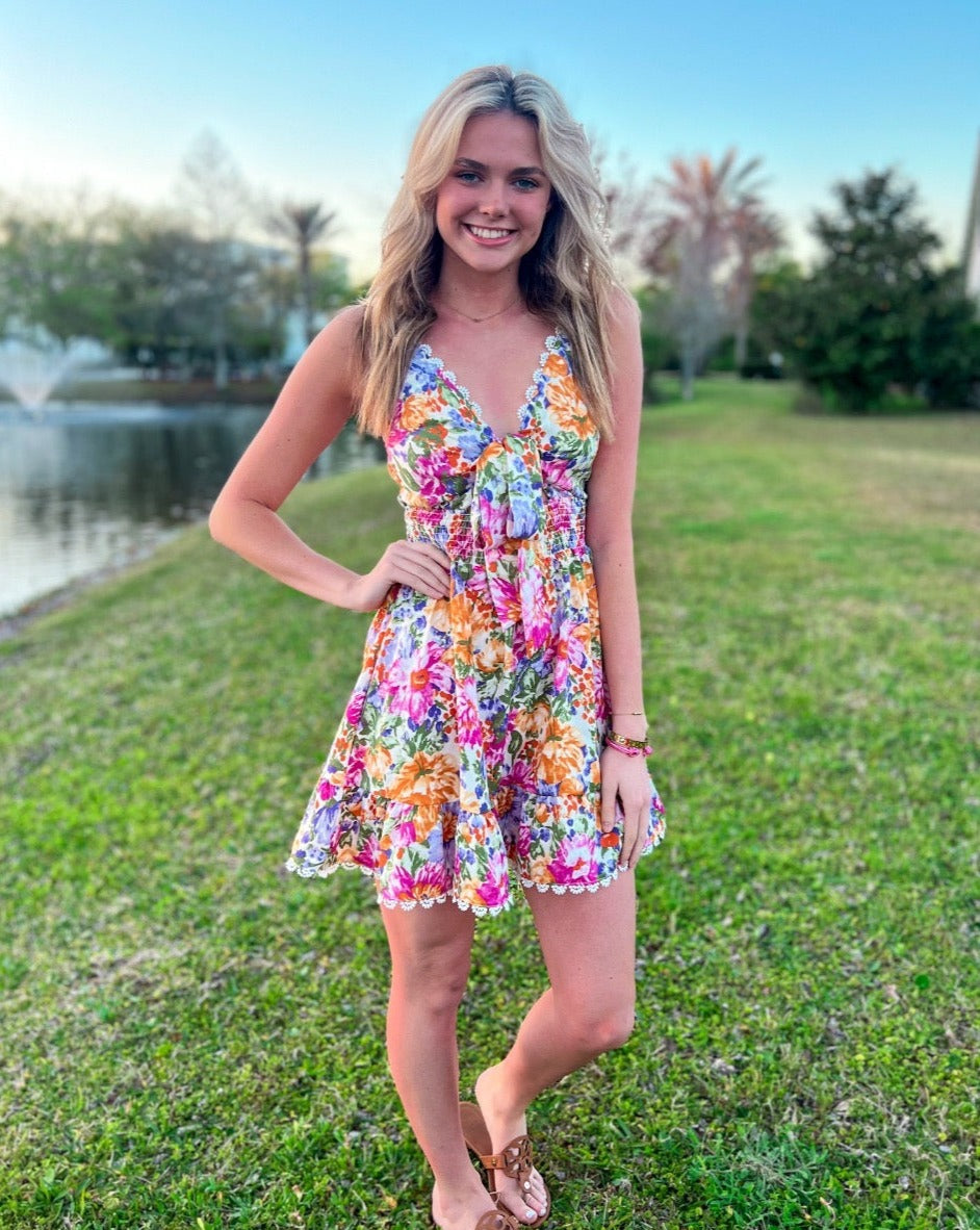 Spring Flower Mini Dress