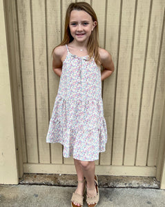 Off White Dress With Flower Detail