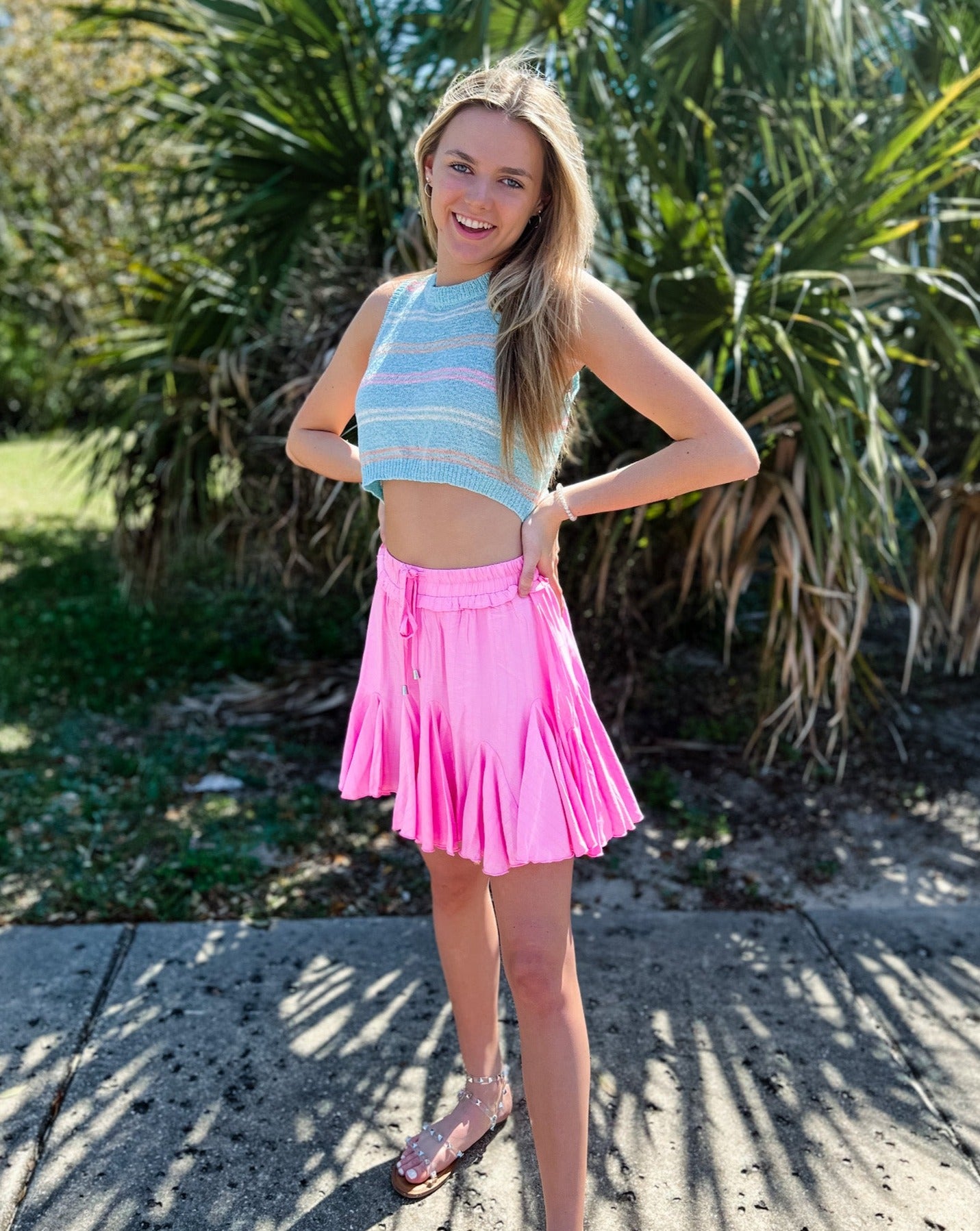SALE Pink Ruffle Skirt