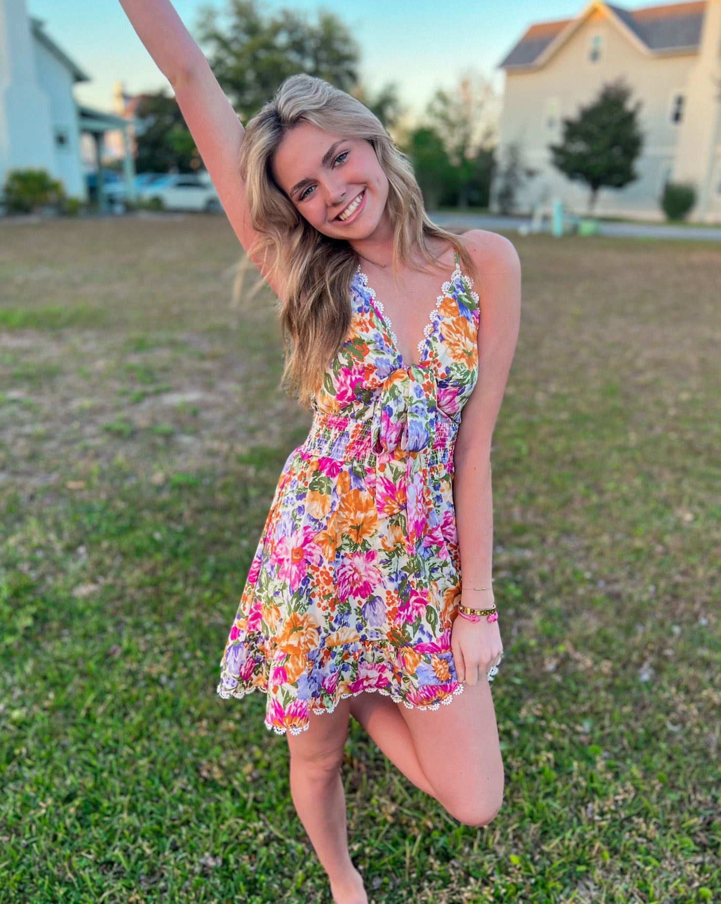 Spring Flower Mini Dress